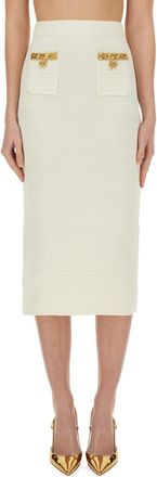 Self Portrait Lurex Knit Midi Skirt-Donna