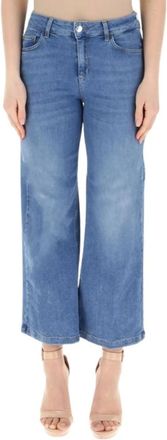 Liu Jo Cropped Flared Jeans - Dames - Cropped Jeans - Blauw - W29 - Katoen - Jeans