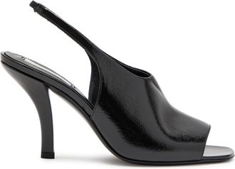 Toteme Contour 85 Naplack Leather Slingback Sandals - Black