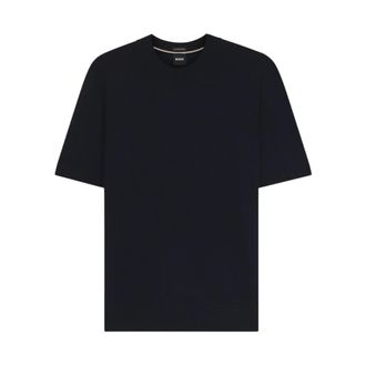 HUGO BOSS Hugo, Round-neck Knitwear, male, Blue, Size: XL H-Umauro Short-sleeve Sweater