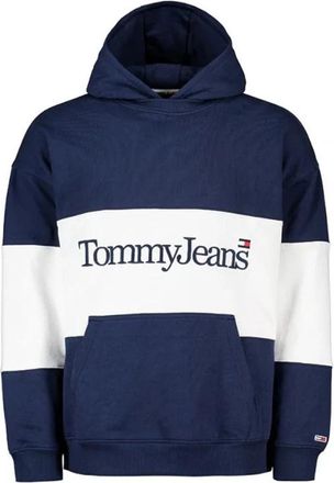Tommy Jeans Blauwe Biologisch Katoen Hoodie Skater Stijl - Heren - Hoodies - Blauw - S - Katoen - Hoodies & sweatvesten