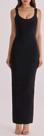 House of CB The OG Bandage Maxi Dress in White Black at Nordstrom, Size X-Small