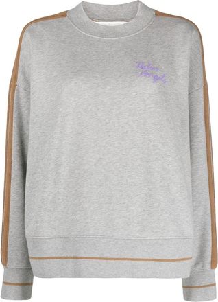 Palm Angels Angels logo-embroidered sweatshirt - women - Cotton/Polyester - M - Grey