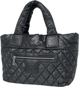 Chanel Pre-owned Tote Bags, female, Black, Size: ONE SIZE Pre-owned Vintage Nylon Tote Bag