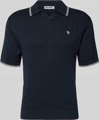 Review Slim Fit Polo-Strickshirt mit Logo-Stickerei in Marine, Gr&ouml;&szlig;e XXL