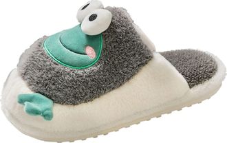 Generic Men Slippers Autumn and Winter Indoor and Outdoor Fashion Comfortable Frog Flat Non Slip Open Toe Indoor Slippers for Men (Grey, 7)