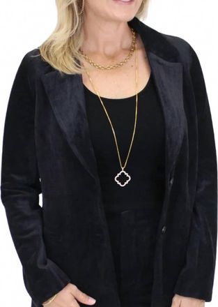 Current Air Classy Corduroy Blazer In Black