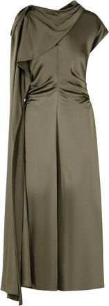 SIMKHAI Jacka Green Satin Midi Dress