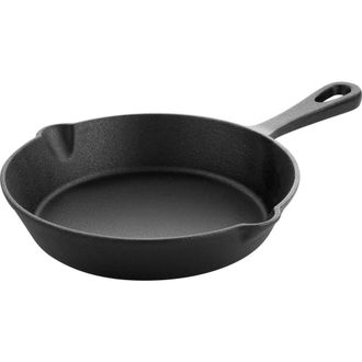 MegaChef 8 Inch Round Preseasoned Cast Iron Frying Pan in Black at Nordstrom