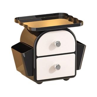OEM Organizadores De Cajones De Pl&aacute;stico De 2 Niveles - Blanco Y Negro