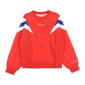 Champion Sweatshirts, male, Red, M, Red/White Crewneck Sweatshirt for Men