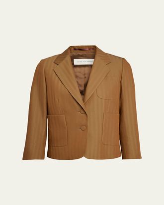 Dries Van Noten Striped Jacquard Single-Breasted Jacket