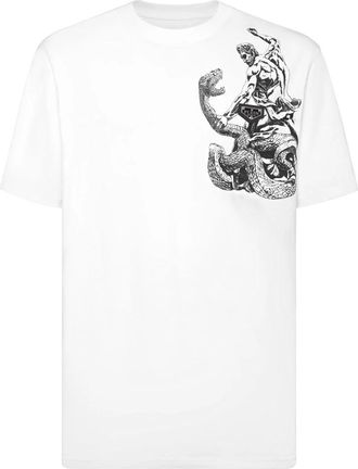 Philipp Plein T-Shirt Round Neck SS Tattoo - Heren - T-shirts - Wit - 4XL - Katoen - Tops