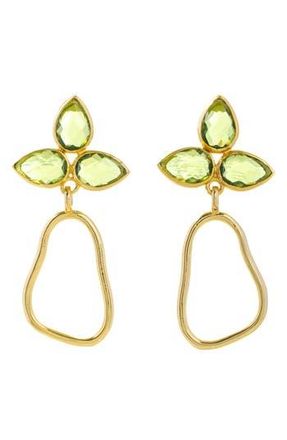 Saachi Triple Gemstone Abstract Dangle Earrings in Light Green at Nordstrom Rack