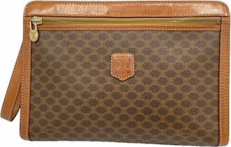 Celine Brown Pvc Clutch Bag (Pre-Owned)