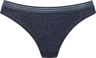 Lascana String LASCANA Freya, Damen, Gr. 32/34, blau (marine), Spitze, Obermaterial: 85% Polyamid, 15% Elasthan, Unterhosen String, aus Spitze in Leo-Optik mi