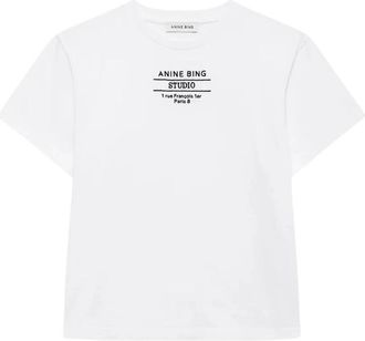 Anine Bing T-shirts - Dames - T-shirts - Wit - S - Katoen - Tops