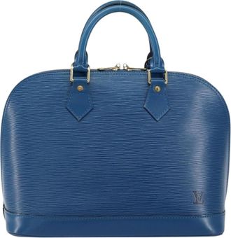 Louis Vuitton Alma Handbag Epi Leather Blue Leather Handbag (Pre-Owned)
