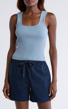 Vince Sweetheart Neck Ribbed Crop Tank in Topaz at Nordstrom Rack, Size X-Large