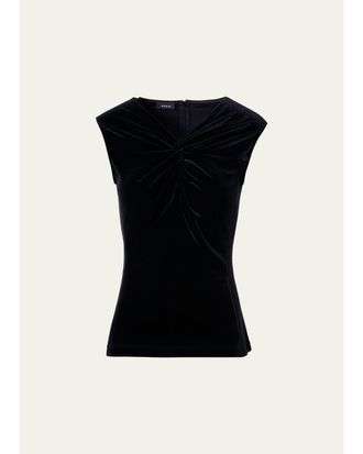Akris Twisted Velvet Jersey Sleeveless Top