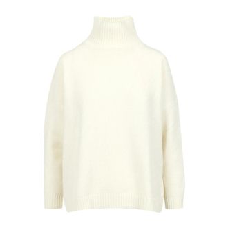 Max Mara Geribbelde coltrui - Dames - Coltruien - Beige - XS - Wol - Truien & Vesten
