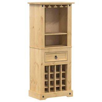 Berkfield Home Wine Rack Corona 56x35x120 cm Solid Wood Pine in Light Tan | Size: 56 x 35 x 120 cm
