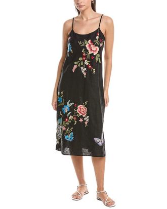 Johnny Was Nicolette Linen Modern Slip Dress