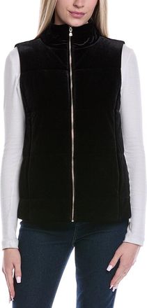 Jones New York Zip Front Quilted Velvet Vest