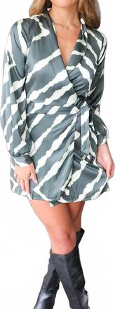 Lost + Wander Eliza Satin Mini Dress In Green