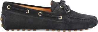 Tod's Navy Blue Suede Loafers