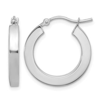 Diamond2Deal 14k Gold 3mm Square Shape Tube Hoop Earrings