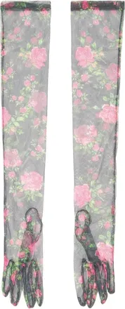 Philosophy di Lorenzo Serafini Accessoires, Dames, Veelkleurig, ONE Size, Polyester, Lange handschoenen met bloemenpatroon
