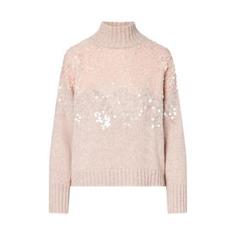 Liu Jo Wolmix coltrui met strass - Dames - Coltruien - Roze - M - Wol - Truien & Vesten