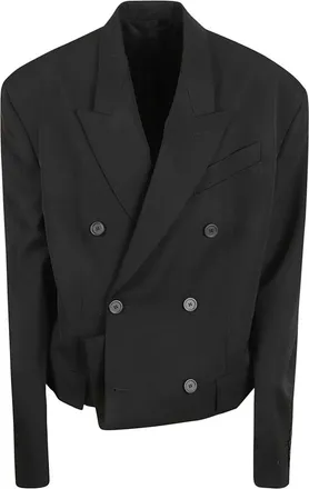 Balenciaga Jassen, Dames, Zwart, S, Gevouwen Jas