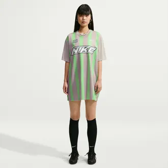 Nike Womens Nike Sportswear Oversized Jersey Mini Dress in Brown | IV5027-236