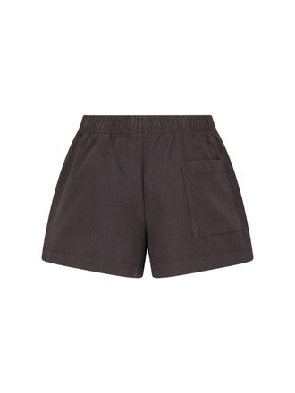 Sporty & Rich Logo-Embroidered Shorts - Brown