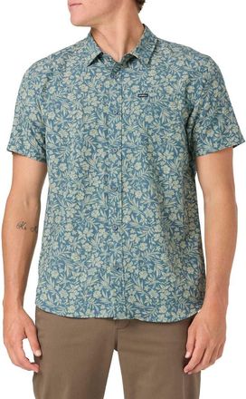 O'Neill Oasis Floral Short Sleeve Button-Up Shirt in Dark Slate at Nordstrom, Size Xx-Large