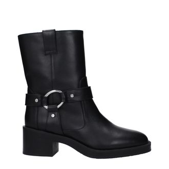 Stuart Weitzman Black Leather Ankle Womens Boots
