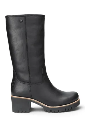 Panama Jack Panama Jack Womens Black Leather Waterproof Heeled High Winter Boots - Patricia B17