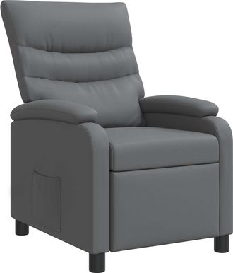 vidaXL Recliner Gris Cuero Sint&eacute;tico Vidaxl