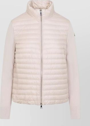 Moncler high collar quilted cardigan long sleeves