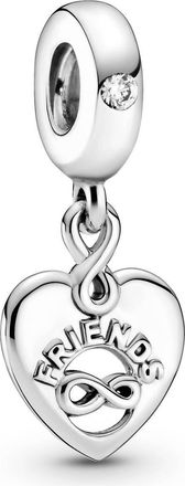 Pandora Friends Forever Heart Dangle Charm In Silver