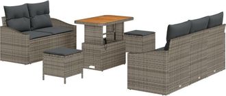 vidaXL Vidaxl - Garden Sofa Set with Cushion 8 pcs Grey 90 x 55 x 71 cm