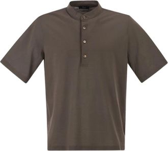 Herno Polo in Jersey Crepe - - Tops - Uomo - Marrone - L
