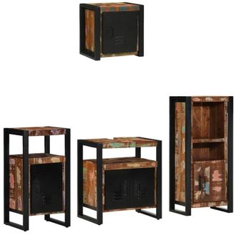 vidaXL Vidaxl - Juego De Muebles De Ba&ntilde;o 4 Pcs Madera Reciclada Maciza