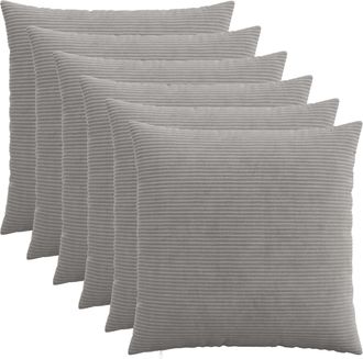 vidaXL Funda De Almohada 6 Pcs Heerlen Gris Claro 55 X 55 Cm Pana Vidaxl