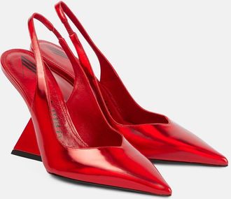 The Attico Cheope leather slingback pumps