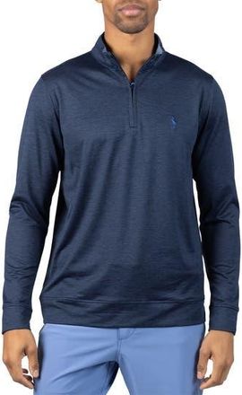 Tailorbyrd M&eacute;lange Mesh Performance Quarter Zip Pullover in Navy at Nordstrom Rack, Size Xx-Large