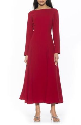 Alexia Admor Elodie Floral Long Sleeve Maxi Dress in Burgundy at Nordstrom Rack, Size 10