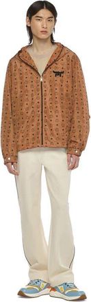 MCM Monogram Print Windbreaker in ECONYL in Brown at Nordstrom, Size Medium